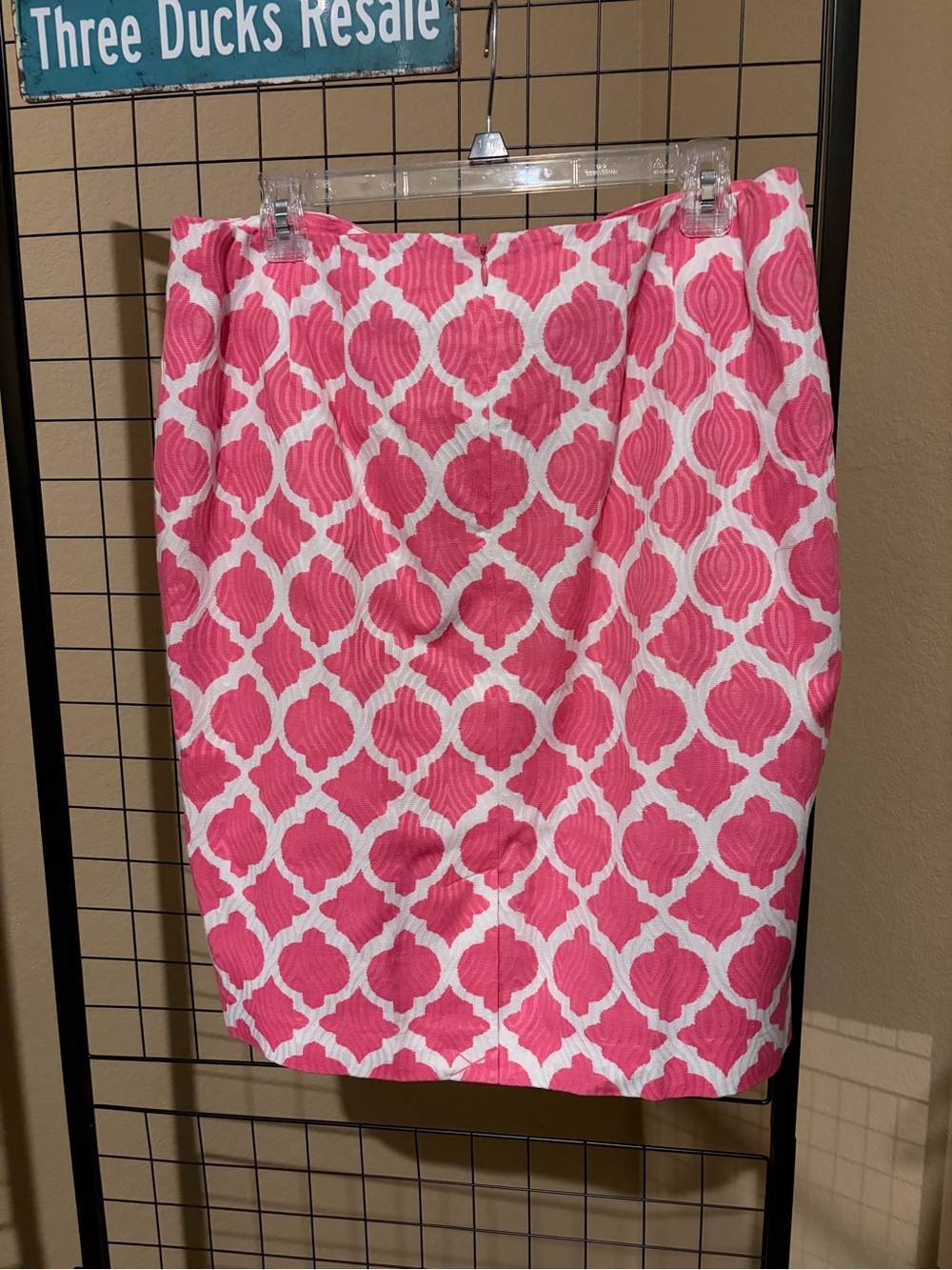 Talbots 14P Pink Patterned Women's Pencil Skirt
